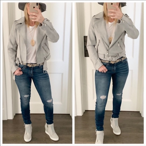 Biker jacket in grey with cute detailing NWT - Picture 3 of 8